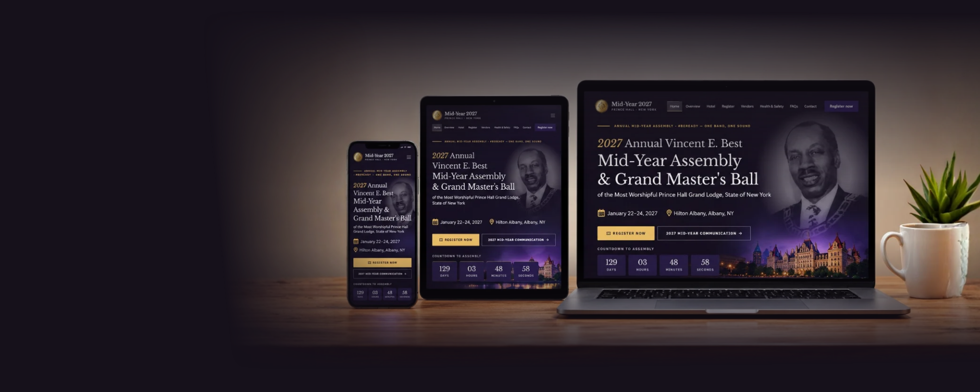 Mid-Year 2027 site shown on a laptop, tablet and phone
