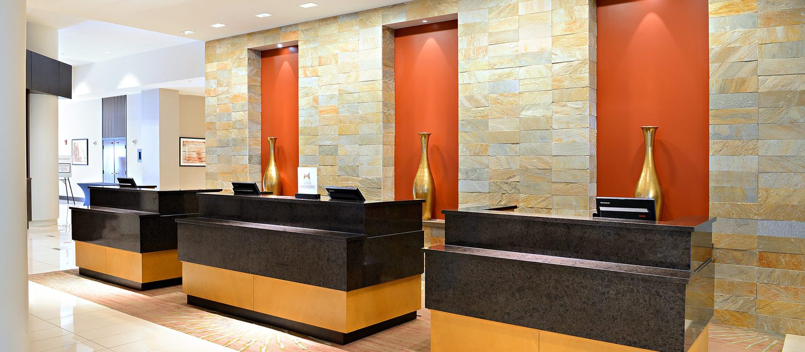 The front desk of the Hilton Albany